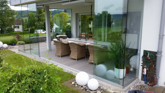 Wintergarten mit Eco Deck FineLine In der Farbe Steingrau