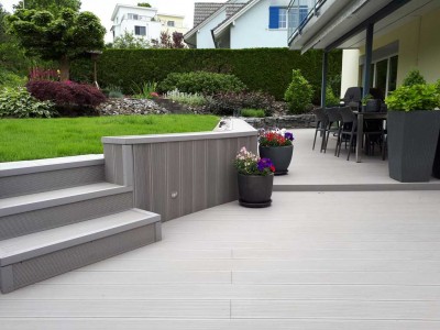 Eco Deck Classic Terrasse in der Farbe Steingrau